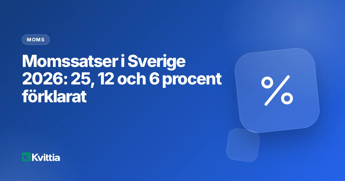Momssatser i Sverige 2026: 25, 12 och 6 procent förklarat